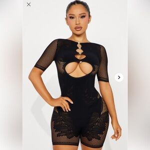 Black Mesh Romper